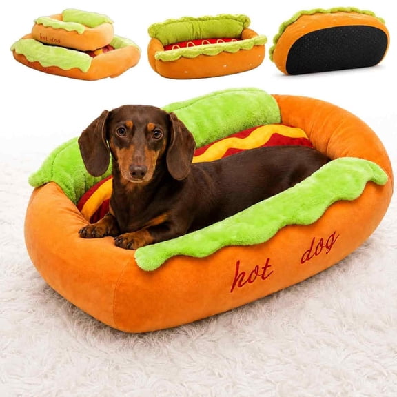 Hot Dog Dog Bed, Hot Dog Bun Dog Bed for Dachshund, Hot Dog Bun Bed