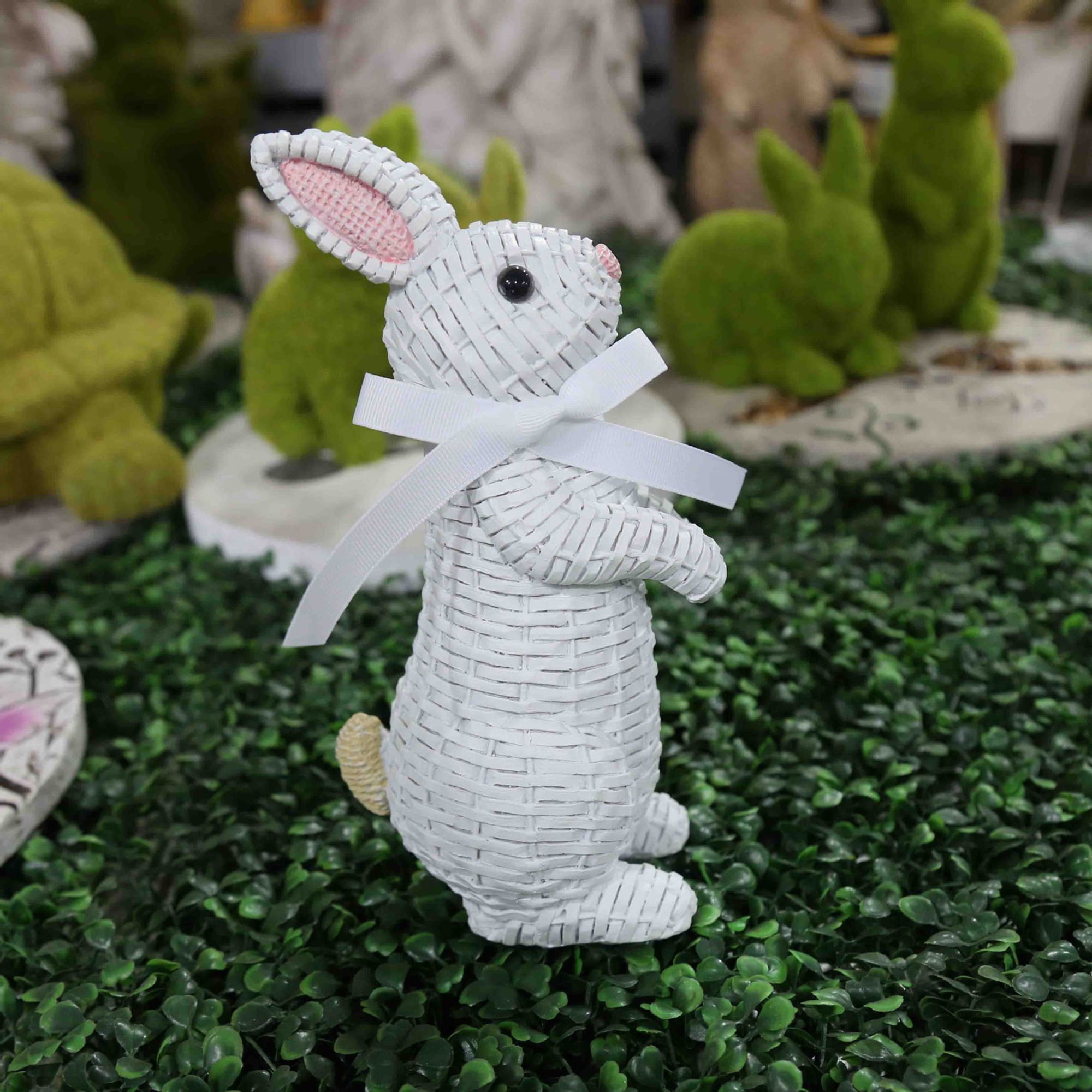 Easter Home Decor Rabbit Resin Sculpture for Desktop Decoration Resin