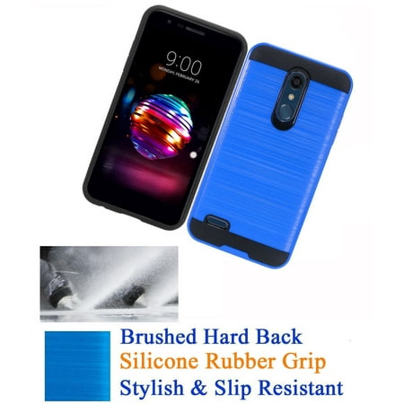 for 5.3" LG K10 2018 K10 + Plus K10a K30 Case Phone Case Brushed Hard Back Slip Resistant Hybrid Shield Layers Shock Bumper Slim Cover Blue