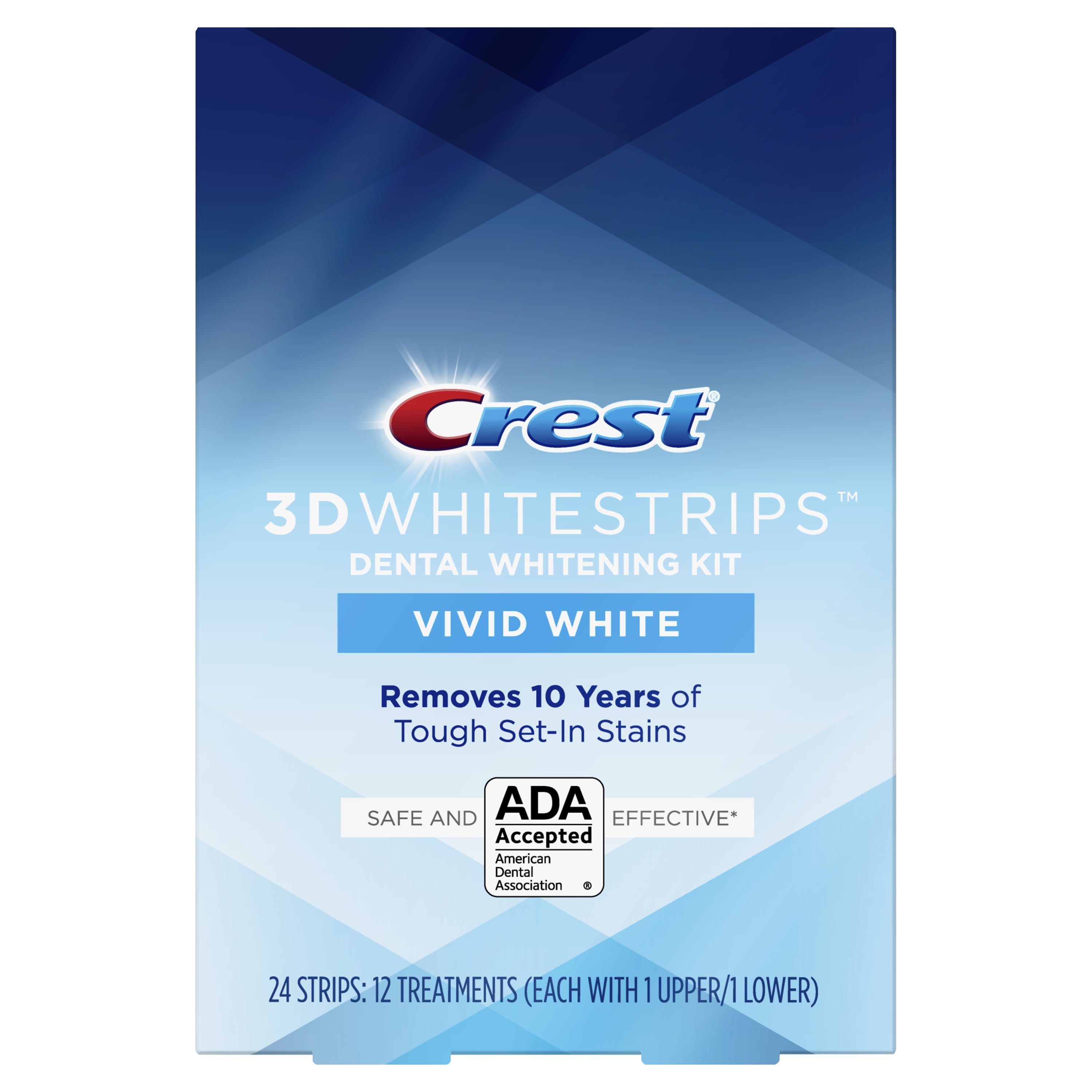 Crest 3D Dental Whitening Strips Enamel Safe Removes Tough Set