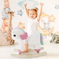 thumbnail image 2 of Mecedora Silla Montable de Madera con Peluche para Bebés y Niños Baby Gaon Pegaso Blanco, 2 of 5