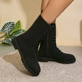 thumbnail image 6 of Bnwani Boots Women Fashion Toe Mid-Heel Mid-Calf Casual Boot Black Size 5.5, 6 of 9