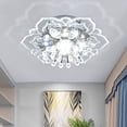 thumbnail image 3 of 7.9'' Acrylic Crystal Ceiling Light 8-12W Modern Flower Ceiling Lamp Fixture for Living Room Kitchen Bedroom White, 3 of 6