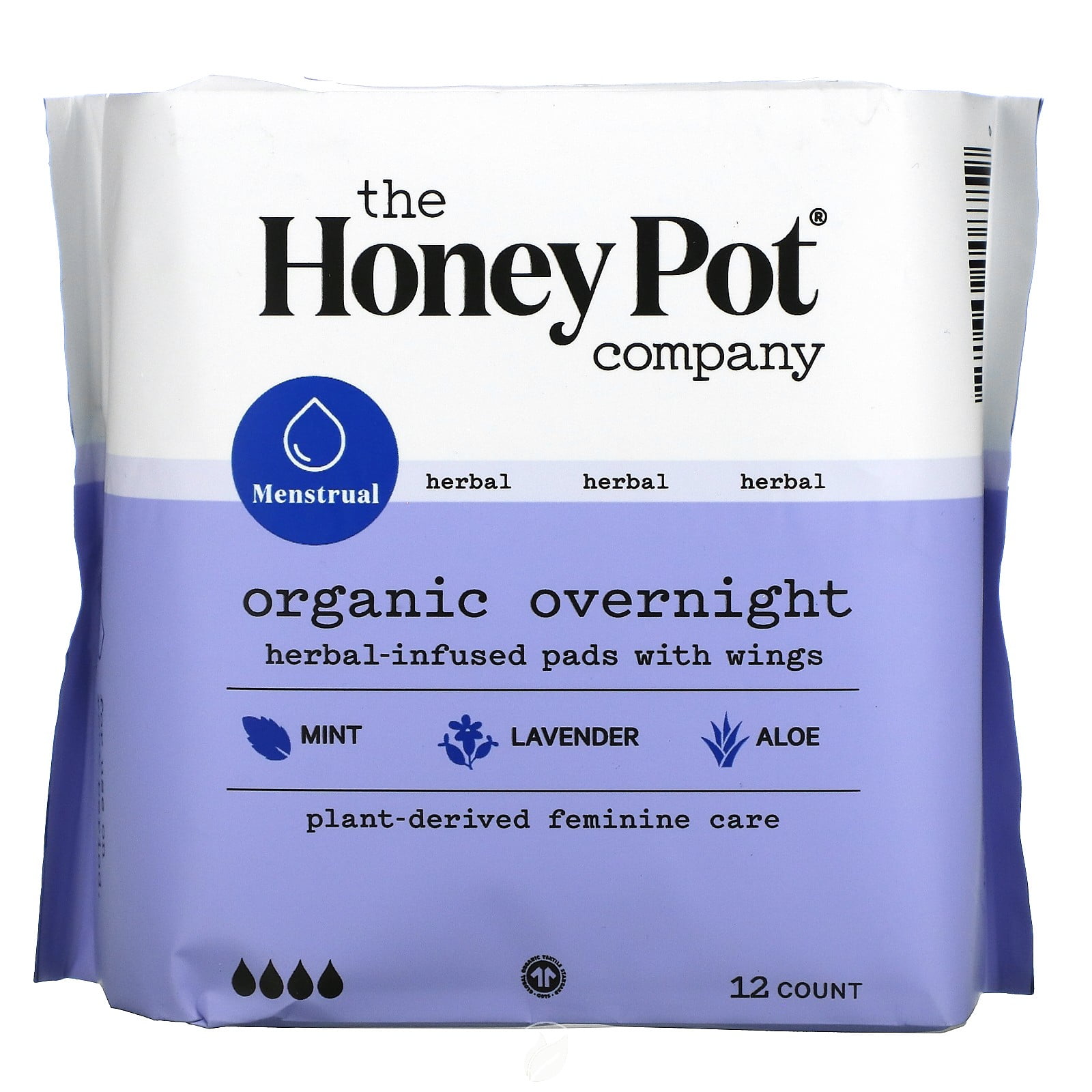 Honey Pot Super with Wings Herbal-infused, 16 Pads (Pack of 2)2 - Pack of 2  : Grocery & Gourmet Food 