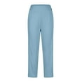 thumbnail image 6 of Pxiakgy Lightweight Wide Leg Cropped Pants for Women Crop Work Pants Summer Casual Slacks Yoga Dress Pant Loose Casual Summer Pants with Pockets Lounge Travel Work Sweatpants Sky Blue M, 6 of 7