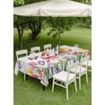 thumbnail image 3 of Outdoor Tablecloth with Umbrella Hole and Zipper, Tulips Spring Floral Rectangle Table Cloth 60x102 Inch Waterproof Tablecloth, Pastoral Flowers Butterfly Wooden Picnic Table Cover for Patio Camping, 3 of 7