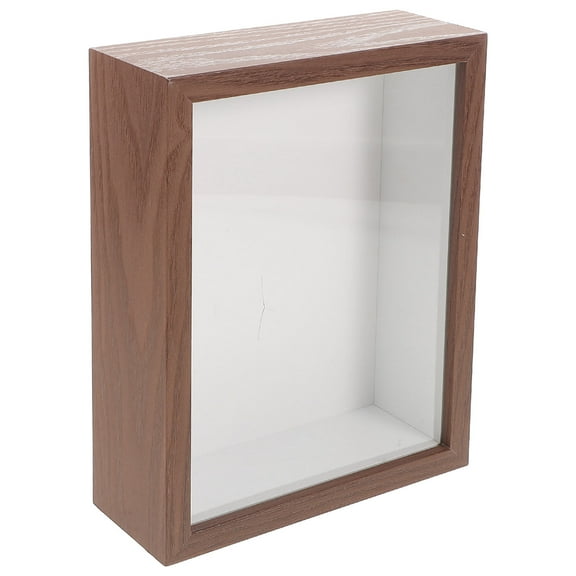 FRCOLOR Deep Shadow Box Frame Acrylic Display Case for Specimen with Clear Window for Tabletop and Wall Hanging Wooden Photo Frame