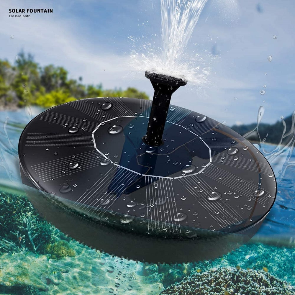 1.5W Solar Fountain Pump Garden Water Spray Head Submersible Birdbath Pond Pool 