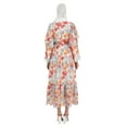 thumbnail image 5 of Grey - Orange - Floral - Crew neck - Fully Lined - Modest Dress - Refka, 5 of 5