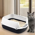thumbnail image 2 of Caja de Arena para Gatos/caja de Arena Abierta/inodoro para Gatos/caja de Arena para Gatos con Pantalla Lateral para Mascotas Pequeñas Gatitos Conejos Negro Sunnimix Bandeja para arena para gatos, 2 of 8
