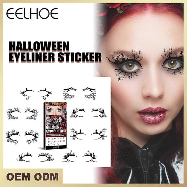2025 Eyeliner Halloween Eyeliner Sticker,Eyeshadow Stickers Horror Fashion Stage Party Makeup Tools Decorative Eyeliner