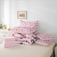thumbnail image 6 of jejeloiu Kawaii Bowtie Ribbon 7 Pieces Bedding Comforter Set,Baseball Sport Theme Full Bedding Set For Girls Kids Reversible, 6 of 8