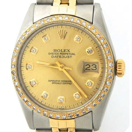 Pre-Owned Mens Rolex Two-Tone 14K/SS Datejust Champagne Diamond (SKU