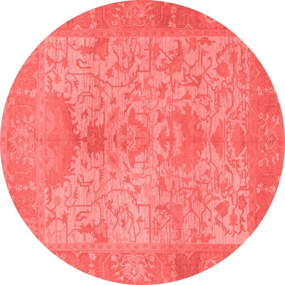 Ahgly Company Indoor Round Oriental Red Traditional Area Rugs, 3' Round