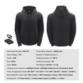 thumbnail image 3 of SKYSHALO Heated Pullover, Gender-Neutral Electric Sweatshirt with 7.4V Battery, 5-Zone Heating Jacket, Light & Cozy for Outdoor Activities like Fishing & Camping, XXXL, Black, 3 of 9