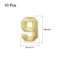 thumbnail image 2 of Uxcell Number Patches Embroidered Decorative Repair Patches Iron on Patches 9 Gold 2" Height for Clothing 10Pcs, 2 of 5