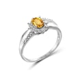 thumbnail image 2 of JewelersClub Citrine Ring Birthstone Jewelry – 0.45 Carat Citrine 0.925 Sterling Silver Ring Jewelry with White Diamond Accent – Gemstone Rings with Hypoallergenic 0.925 Sterling Silver Band, 2 of 4
