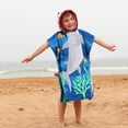 thumbnail image 3 of Ounissouiy amplio suave y cómodo azul de la toalla de playa de la microfibra de los niños del tiburón de la sirena Juegos de accesorios de baño, 3 of 6