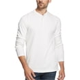 thumbnail image 2 of Camiseta henley de punto waffle resistente a la intemperie para hombre, blanca, pequeña Weatherproof henley, 2 of 2