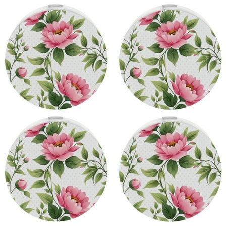 

YZUOUZY Lamp for Bedroom Lamps for Bedroom 4 Pack Elegant Retro Peonies Flowers