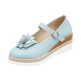 thumbnail image 2 of Norvail Womens Platform Casual Floral Closed Toe Buckle Hollow Out Single Shoes, Comfortable Slip On Spring Summer Walking Flats for Garden Party Travel Daily Wear, 2 of 5