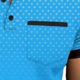 thumbnail image 6 of FAWUUDO Men's Print Shirts Half Button Lapel Collar Casual Silm Fit Short Sleeve with Pocket Sky Blue, 6 of 6