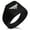 Black, variant on Stainless Steel Zeus Greek God of Sky Needle Stripe Pattern Biker Style Polished Ring