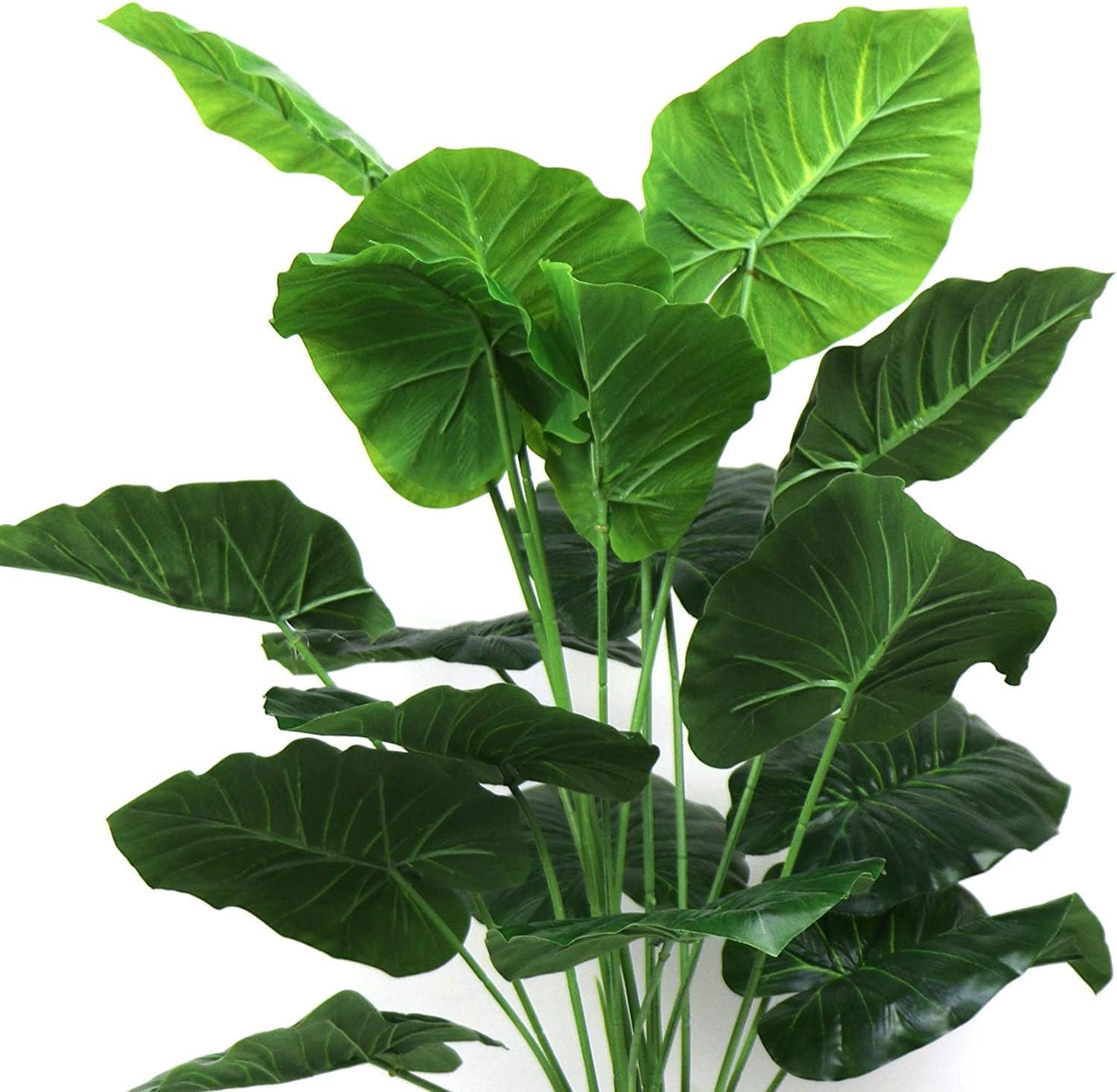 Artificial Monstera Deliciosa Plant，18 Leaves Artificial Tropical Monstera， Faux Fake Monstera Turtle Leaf Tropical Large Palm Tree Leaves Plant Outdoor UV Resistant Plastic Plants (A)