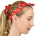 thumbnail image 3 of Women's Retro Vintage Versatile Neckerchief Head Scarf Hair Tie Sash Scrunchie, Polka Dot Red, 3 of 3