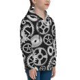 thumbnail image 3 of Haiem Metallic Gears Pattern Boys Hoodie, Youth Pullover Hooded Sweatshirt, Kangaroo Pocket Hoodie for Kids Girls -Large, 3 of 6