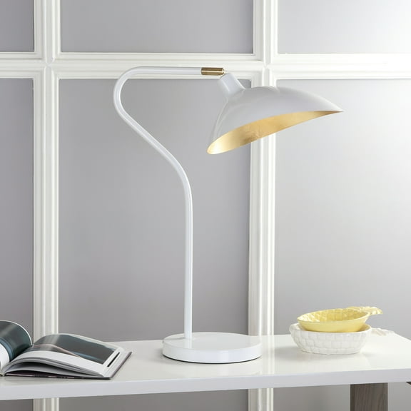 SAFAVIEH Giselle 30 in. H Modern Glam Table Desk Lamp, White