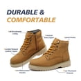 thumbnail image 2 of SAFETY LOONG Soft Toe Work Boots, 6 Inch Nubuck Leather Boots with Side Zipper Workboots Brown 11, 2 of 7