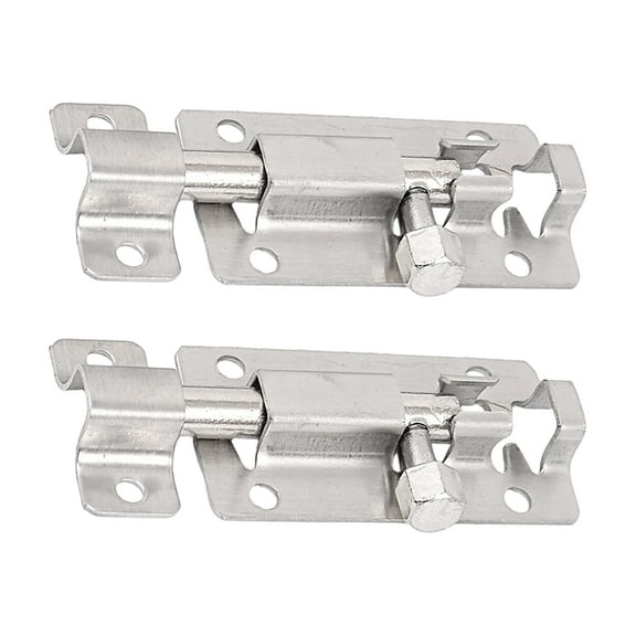 2pcs 2" Stainless Steel Safe Latch Slide Lock Door Window Bolt