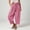 Pink, variant on Women's Harem Pants, Elastic Waist with Clean Front and Full-Length Hems, Cotton Blend for Everyday Styling