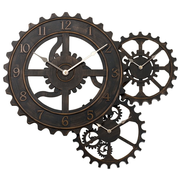 Better Homes Gardens 24 Bronze Gear Wall Clock Walmart Com Walmart Com
