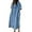 Blue, variant on Women's Summer Casual Short Sleeve Long Denim Shirt Dress Casual Loose Button Down Jean Dress