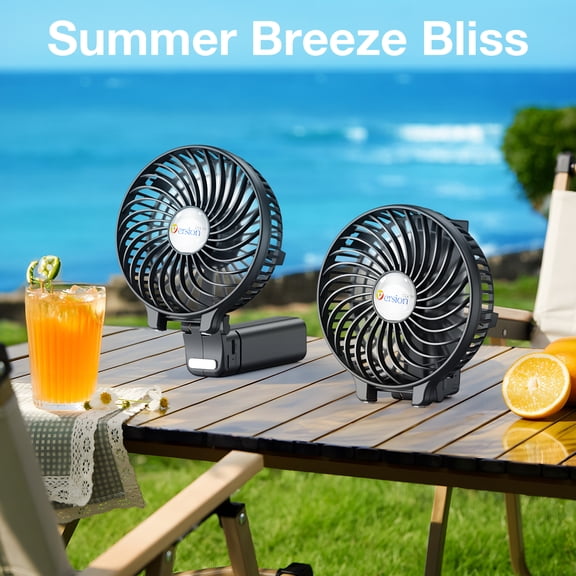 VersionTECH Portable Handheld Fan,4000mAh USB Rechargeable Battery Operated,3 Speed Wind,180° Foldable Mini Table Fan for Travel Home Office