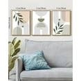 thumbnail image 3 of Drsoum Plant Wall Art Green Botanical Abstract Decor for Office Bathroom 11x14in3pcs Natural Framed, 3 of 5