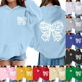 thumbnail image 5 of Ruyang Girls Cute Bowknot Graphic Pullover Hoodies Trendy Preppy Hooded Sweatshirt Oversized Soft Athletic Sweatshirts, 5 of 8