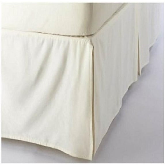 Pleated Bed Skirt, Ruffled Pleated Size Bed Skirt - 100% Microfiber Fabric, Pleated Bed Skirt Full XL Size College Pleated Bed Skirt 12" Drop - Ivory Solid.