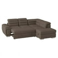 thumbnail image 5 of Lexicon Platina Microfiber Sectional with Pull Out Bed and Ottoman in Chocolate, 5 of 9
