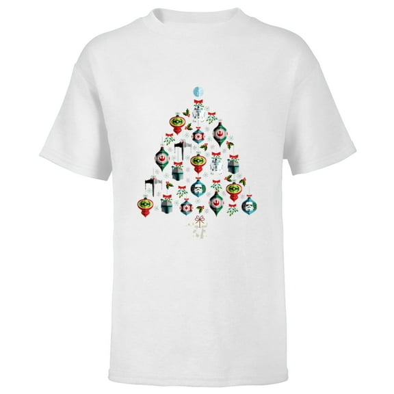 Star Wars Christmas Tree Ornaments Holiday Standard - Short Sleeve T-Shirt for Kids – Customized-White