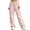E111-Pink, variant on hengsof Girls Solid Color Cargo Pants Summer Lightweight Casual Elastic Waist Multi Pocket Loose Comfortable Long Trousers for Kids 5-15 Years