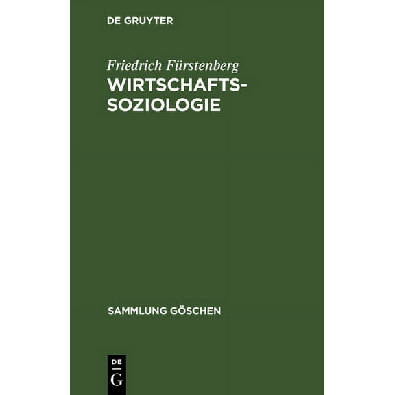 Sammlung GÃ¶schen Wirtschaftssoziologie, Book 1193, (Hardcover)