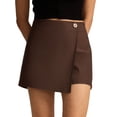 thumbnail image 2 of Skirts for Women Trendy Casual High Waisted Corduroy Mini Skirt with Shorts Chocolate Color XL, 2 of 10