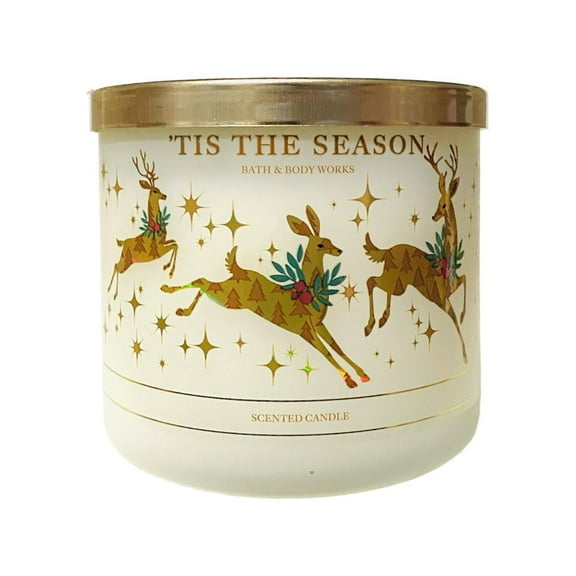 Bath and Body Works 'Tis The Season 3 Wick Scented Christmas Candle New with Lid