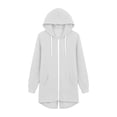 thumbnail image 6 of Stralyhd Women's Zip Up Hoodies Oversized Long Tunic Sweatshirts Casual Long Sleeve Holiday Gift 2026 Fall Hoodie Jacket Coat White L, 6 of 7