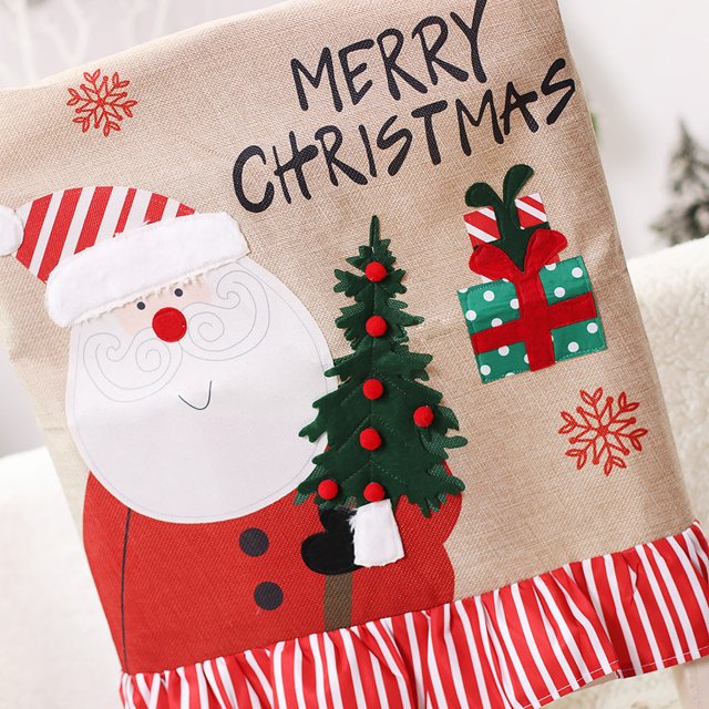 Funda para silla de Navidad con dibujos animados cubierta antideslizante antiarrugas Likrtyny reutilizable para fiesta Festival y vacaciones