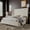 Cream, variant on VanAcc Queen Bed Frame Upholstered Bed Wingback Headboard Velvet Tufted Diamond Button/No Box Spring Needed/Easy Assembly/Gray