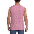 thumbnail image 4 of Fotbe Glitter Pink Men's Camiseta sin Mangas Estampada para Hombres, Playera Casual para Gimnasio, Entrenamiento, Playa-X-Large, 4 of 7